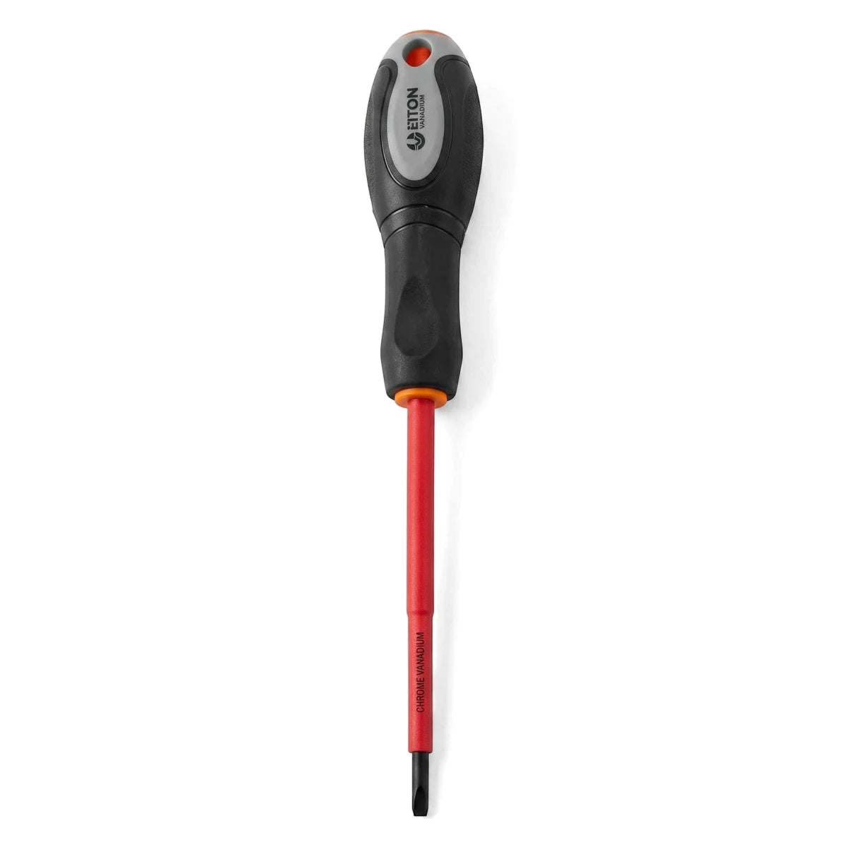 Chrome Vanadium Insulated Screwdriver, 4x100mm, with a black and gray handle and a red insulated shaft.