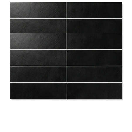 Black rectangular Citi Eclipse tiles, 30x60cm, displayed in a grid of eight pieces for flooring or wall applications.