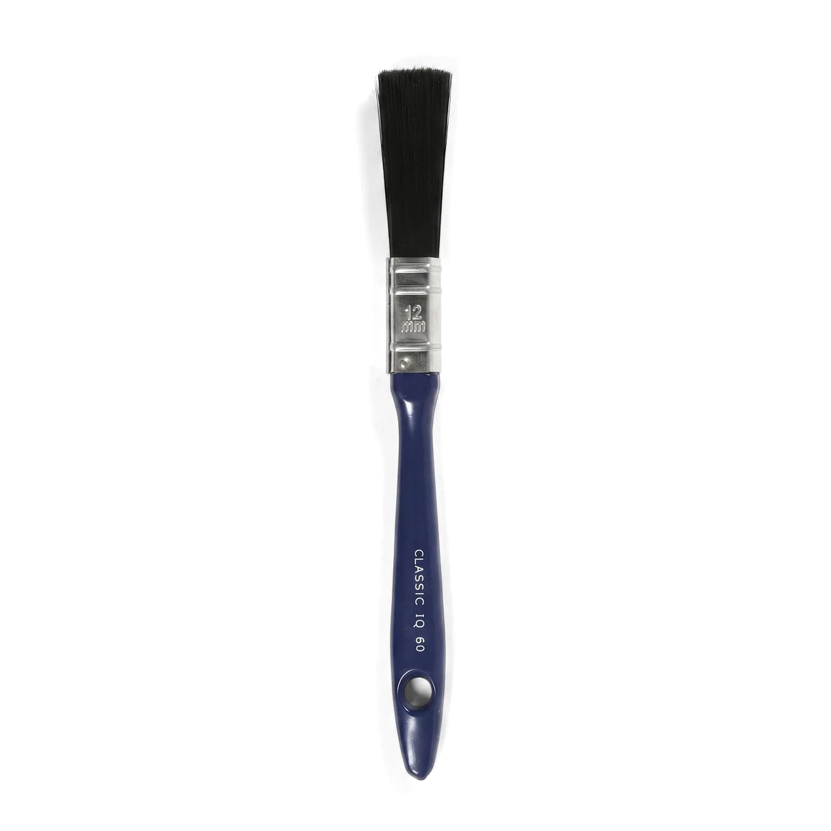 Classic IQ 60 paint brush with a blue handle and 12mm black bristles, shown vertically centered.
