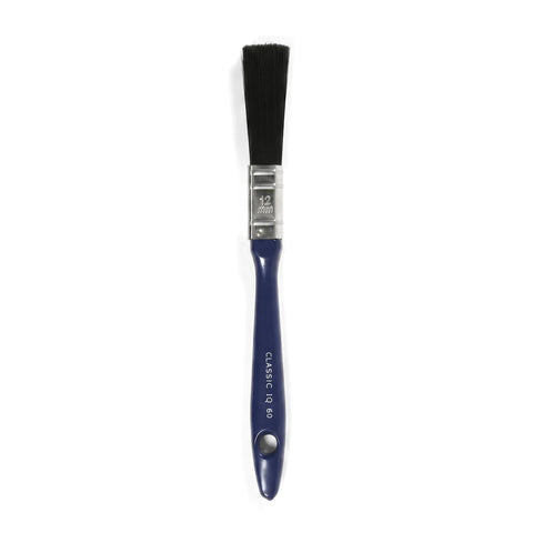 Classic IQ 60 paint brush with a blue handle and 12mm black bristles, shown vertically centered.