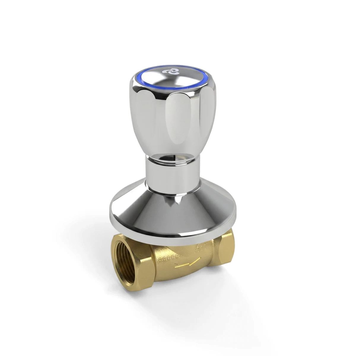 Cobra Metsi Original Light Pattern Stoptap Underwa Tap, a chrome and brass valve seen from an angled perspective.