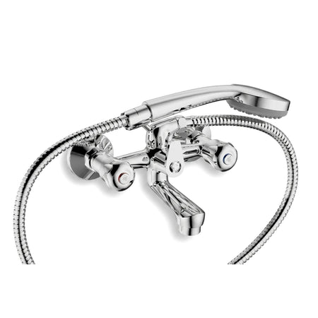 Cobra Stella Original Light Pattern Bath Diverter Bath Mixer in chrome, featuring a shower head and hose, mounted on a white