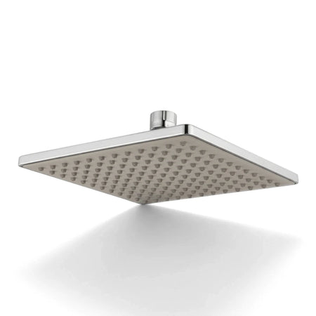 Cobra Zambezi 200mm square chrome shower head with a single spray pattern, viewed from a slightly upward angle.