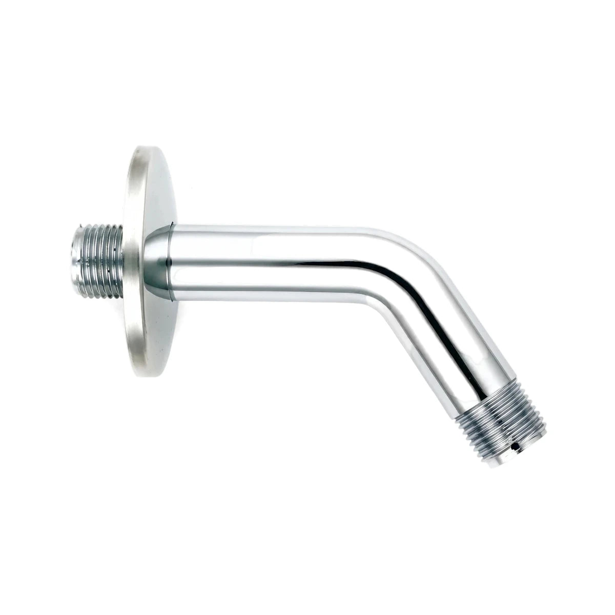 Cobra Zambezi short wall-mounted shower arm in polished chrome finish, featuring a threaded connection and flange.