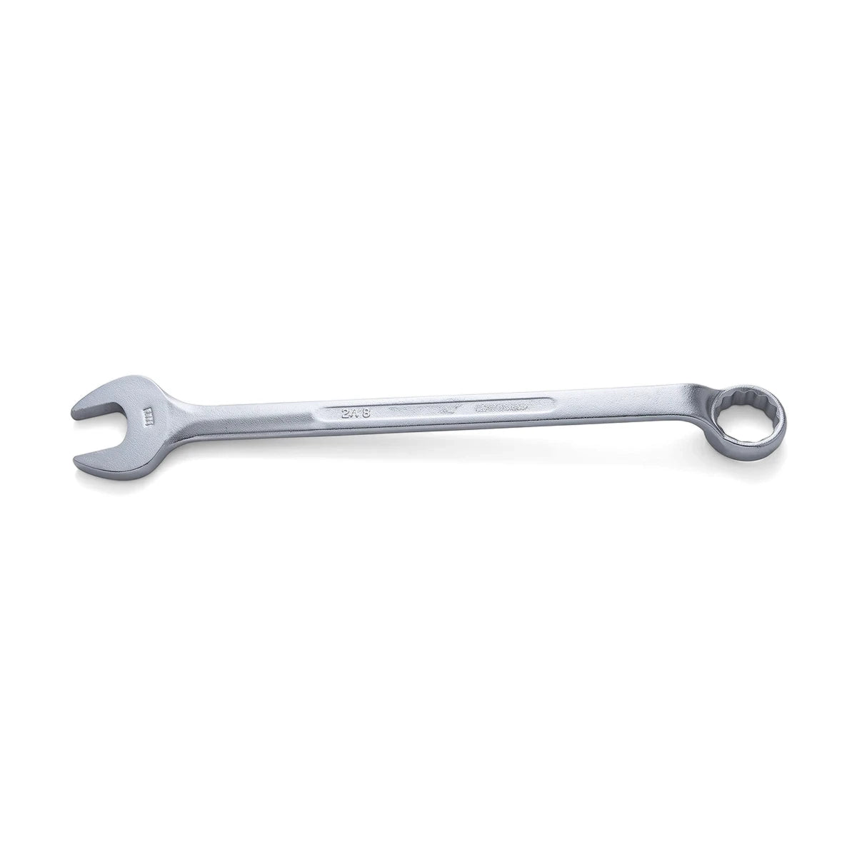 Silver 16mm combination spanner, a durable metallic hand tool for tightening or loosening nuts and bolts, presented