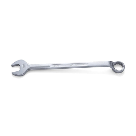 Silver 16mm combination spanner, a durable metallic hand tool for tightening or loosening nuts and bolts, presented