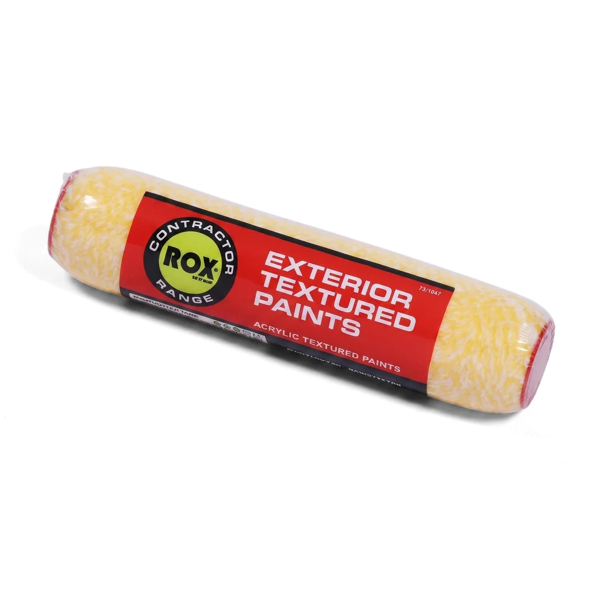 Contr Twisty 50/50 Exterior Wall 18mm Comp Paint Roller, yellow and white textured, for acrylic paints.