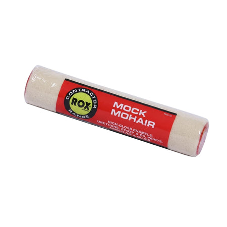 230mm Contractor Mock Mohair paint roller with a cream-colored cover and a red label, angled view.