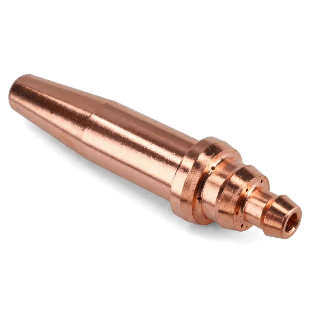 Copper-colored Cutting Nozzle Anm 16mm Nozel, an industrial torch tip, viewed from an angled perspective.