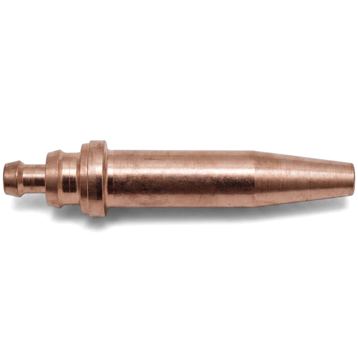Copper cutting nozzle Anm 20mm for welding and metalworking applications, side view.