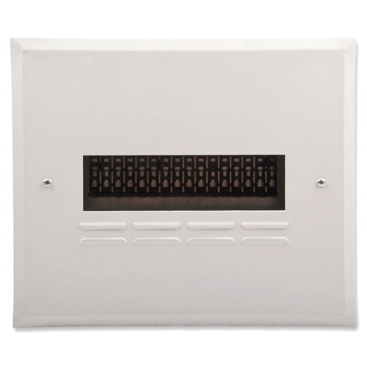 White metal Db 24 Way Flush Samite budget distribution board enclosure, showing front view with terminals.