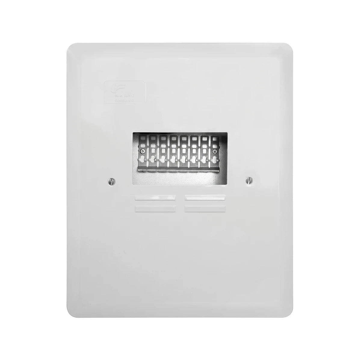 White square Dbdet Surf Sam12 Mod/12 Way Surf Mount Distribution Box, front view, with a central grid of compartments.