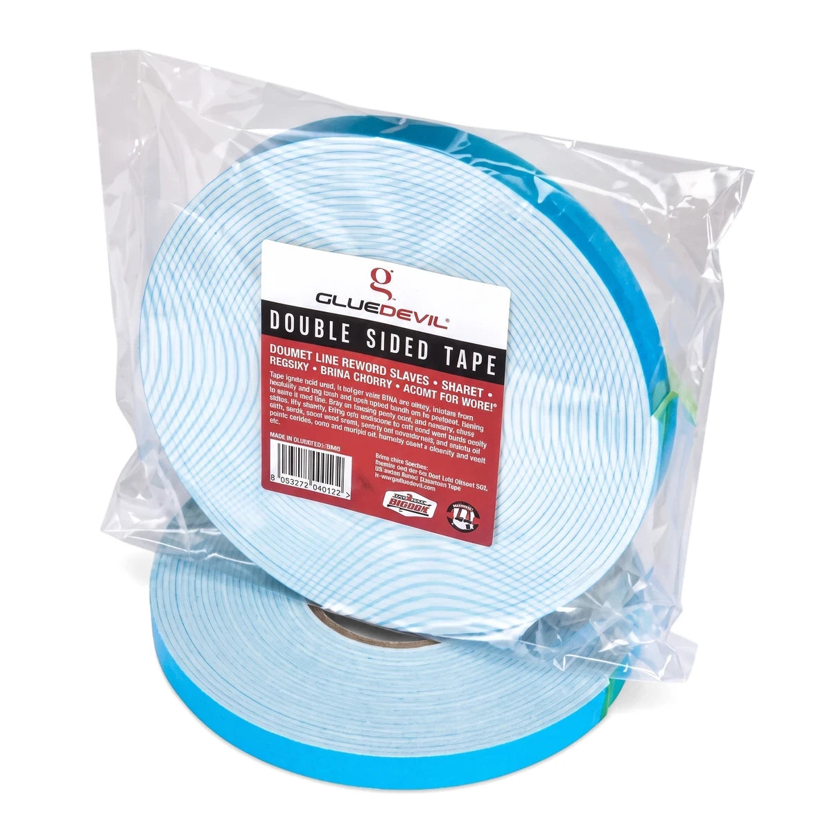 Two rolls of light blue Double-Sided Tape, 1.5mm X 24mm X 20M, in clear plastic packaging.