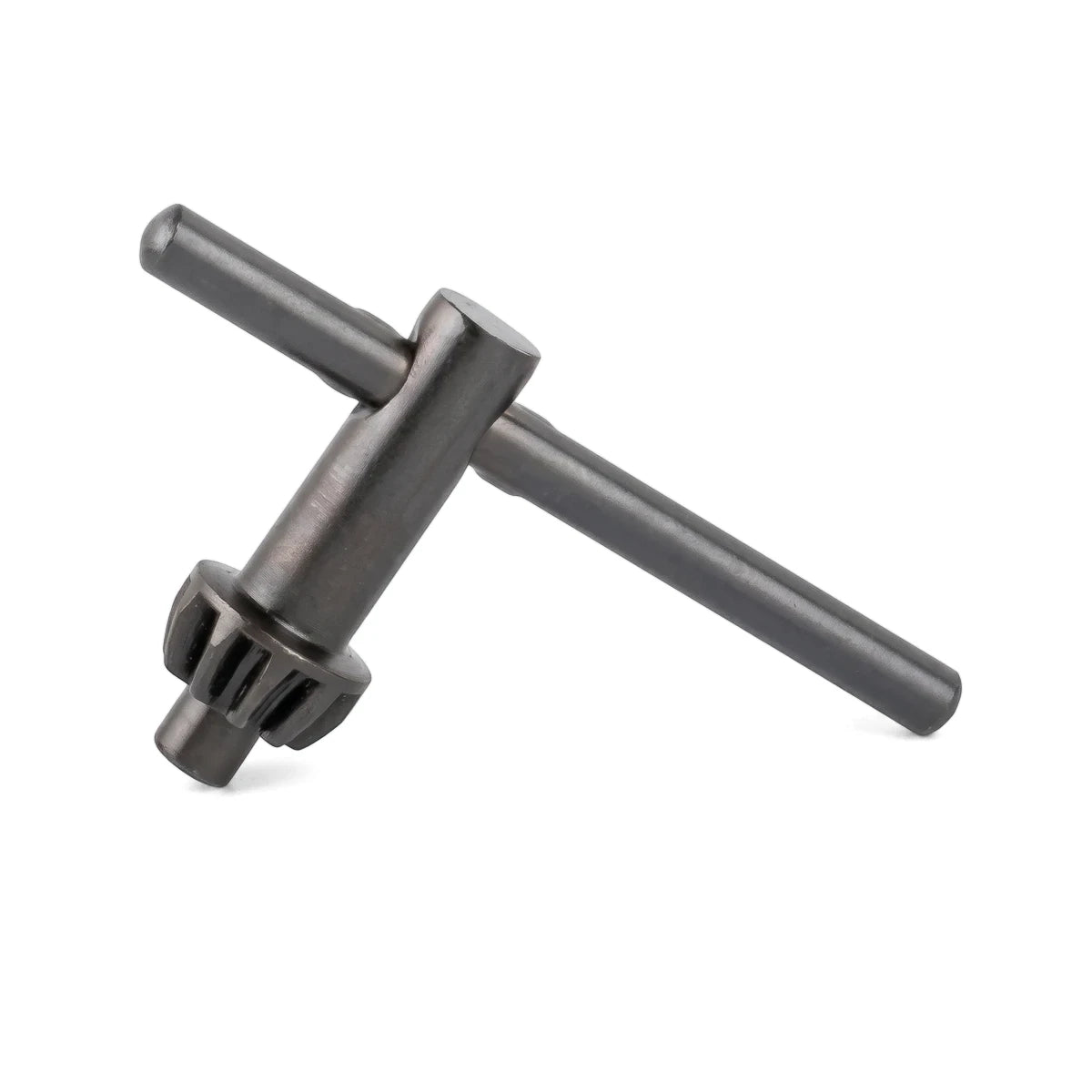 Drill Chuck Key 10mm, black metal T-handle key with geared head for tightening and loosening a drill chuck