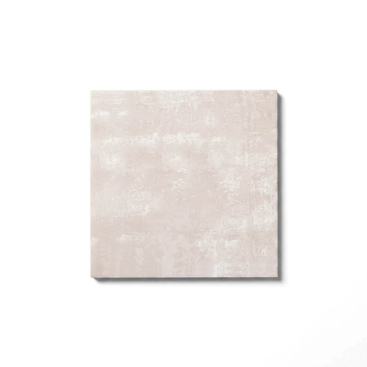 Echo Mushroom 50x50cm ceramic tile with a light beige, textured, distressed surface, ideal for flooring or wall applications.