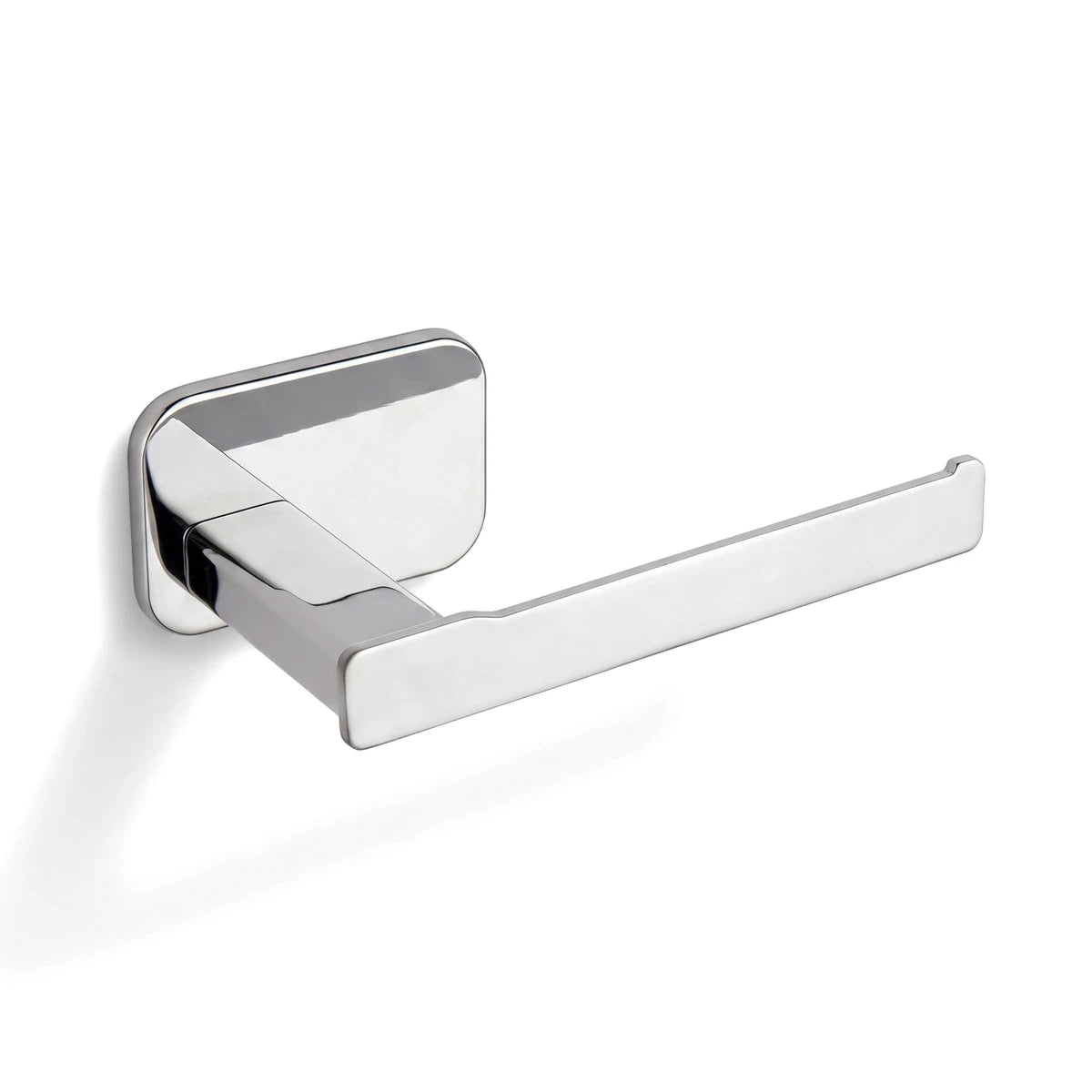Eclipse Chrome Toilet Paper Holder, wall-mounted, featuring a sleek, modern design with a polished finish.