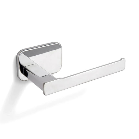 Eclipse Chrome Toilet Paper Holder, wall-mounted, featuring a sleek, modern design with a polished finish.