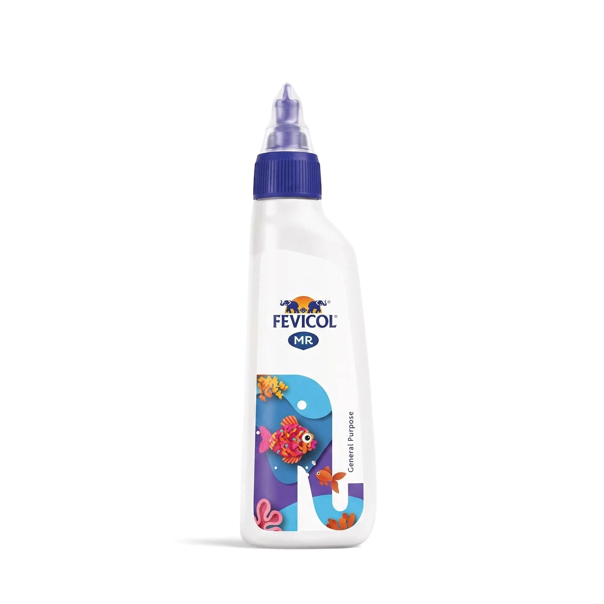 White Fevicol Super White Putty in a compact squeeze bottle with a blue cap, suitable for various household projects.