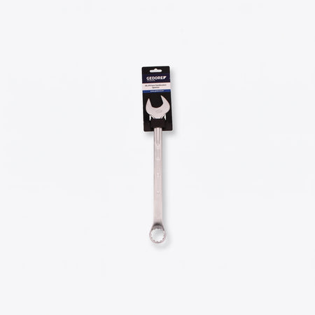 Silver Gedore 29mm deep offset combination spanner in packaging, a durable metal hand tool.