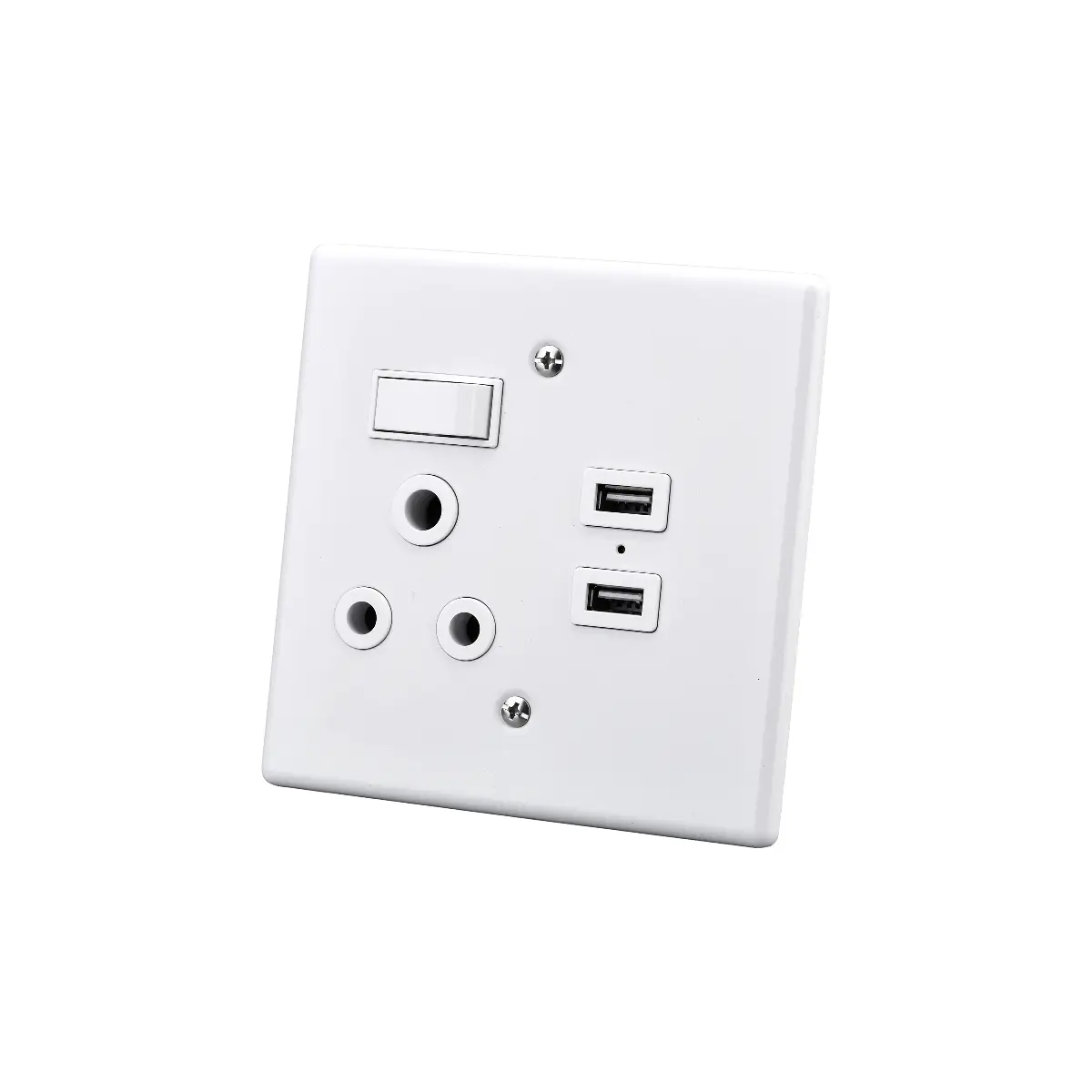 White switch socket with USB
