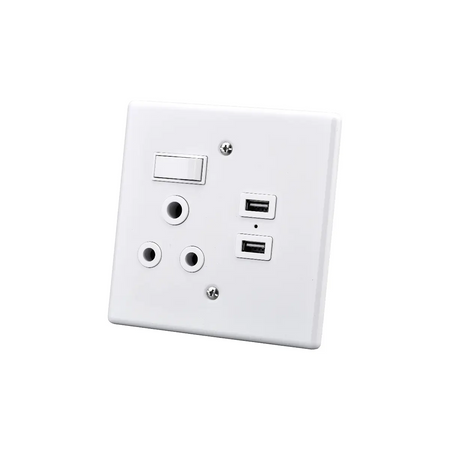 White switch socket with USB