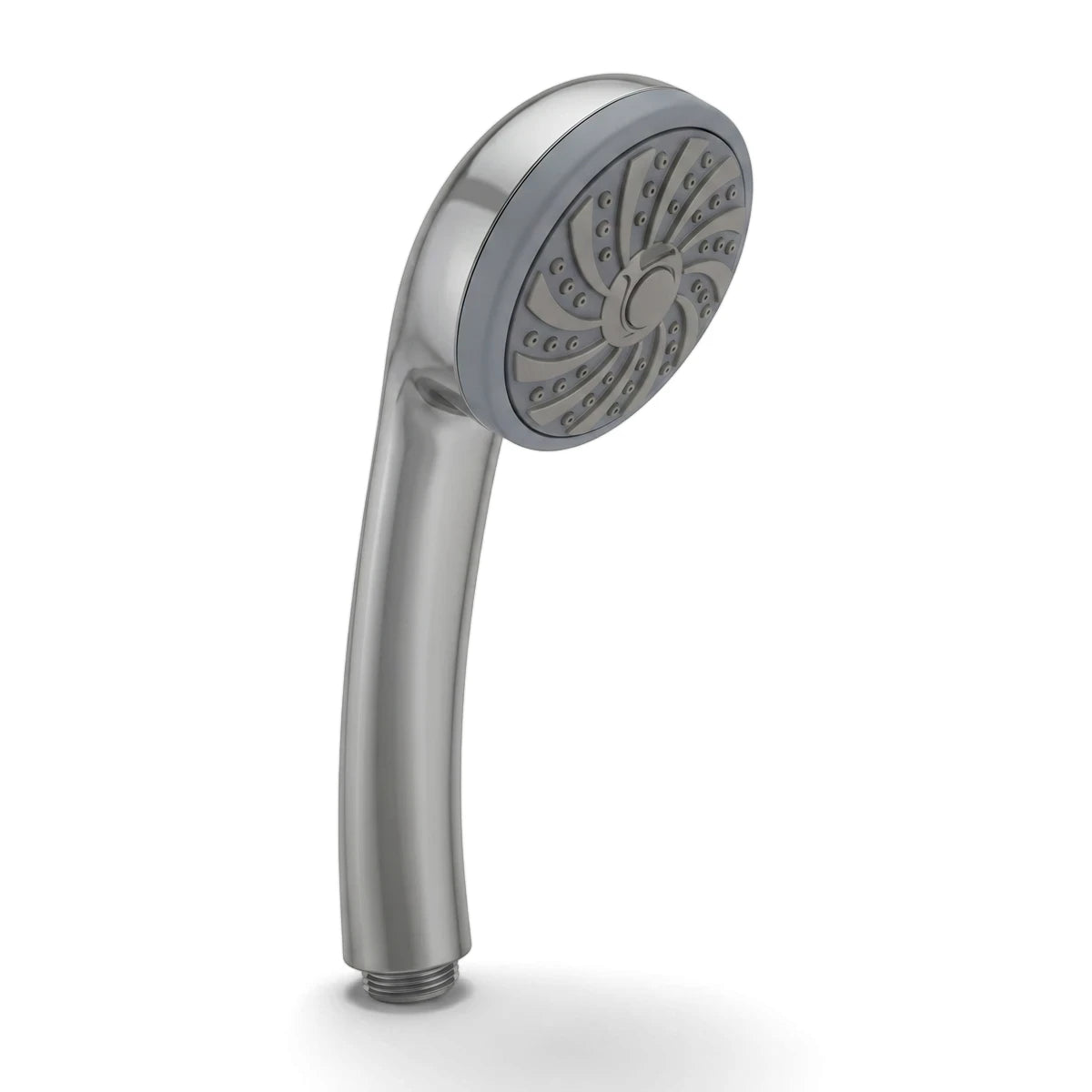 Grey and chrome 1-setting hand shower, providing a modern and functional design for a bathroom shower system.