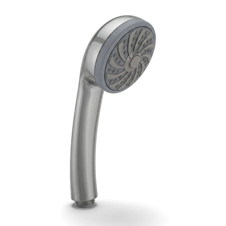 Grey and chrome 1-setting hand shower, providing a modern and functional design for a bathroom shower system.
