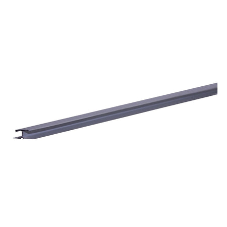 Long grey metal Bishop Strip with an I-beam profile, designed for various construction and support applications, shown at an
