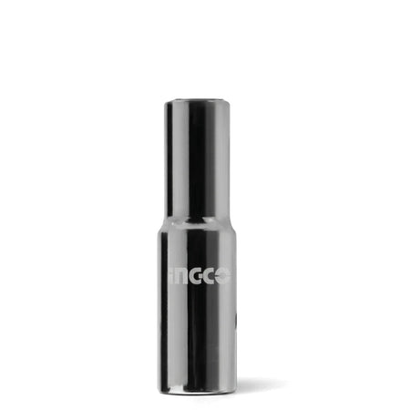 1/2-inch drive 6-point deep hex socket 8mm in polished chrome steel, front view hand tool.
