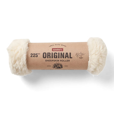 Hamilton's 225mm Original Sheepskin Roller refill, made of 100% pure wool, featuring a brown paper label.