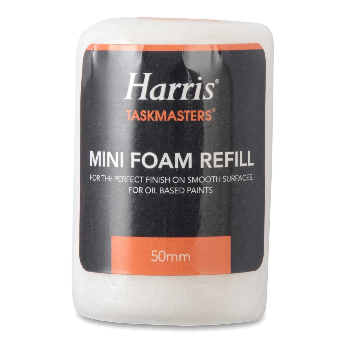 Harris Taskmasters mini foam roller refill, 50mm, for perfect finish on smooth surfaces and oil-based paints.