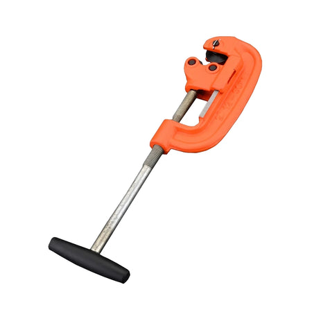 Heavy duty orange and silver pipe cutter, adjustable from 10mm to 60mm, designed for plumbing and industrial use.