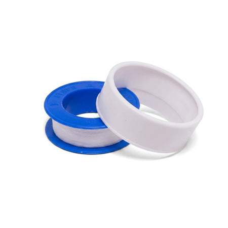 Two rolls of heavy-duty PTFE thread seal tape, one with a blue spool and one with a white spool, shown on a white background.