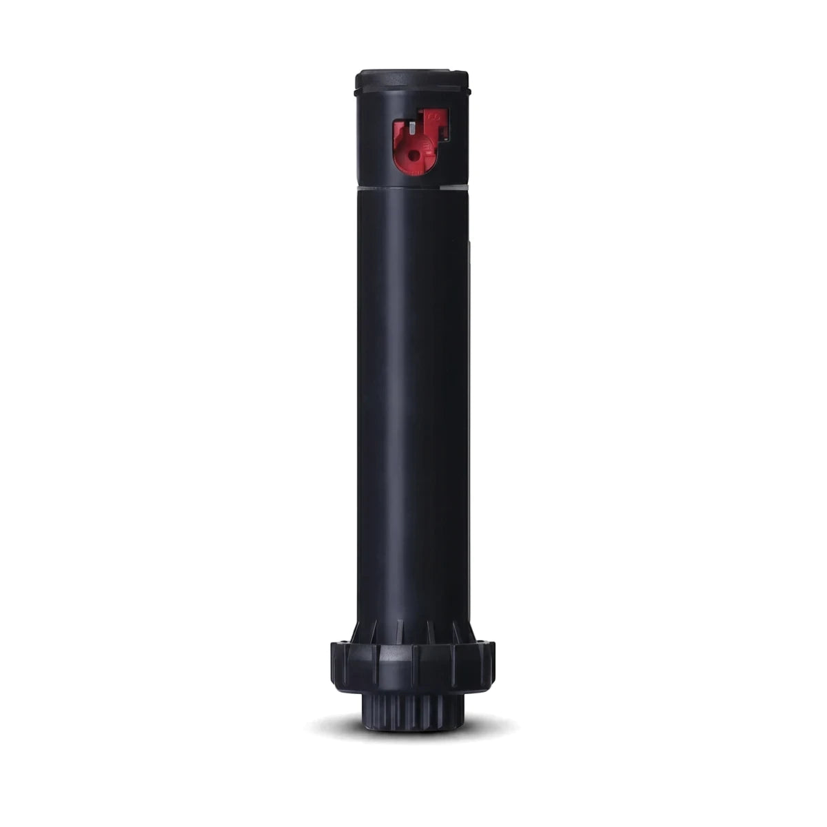 Black Hunter Pgj Adjustable Shrub Rotor Sprinkler with a distinctive red mechanism, ideal for irrigation systems.