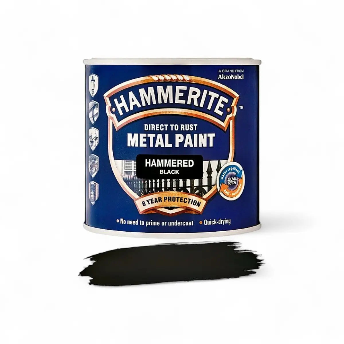 Hammerite Dtr Sb Hammered Black 1L Paint