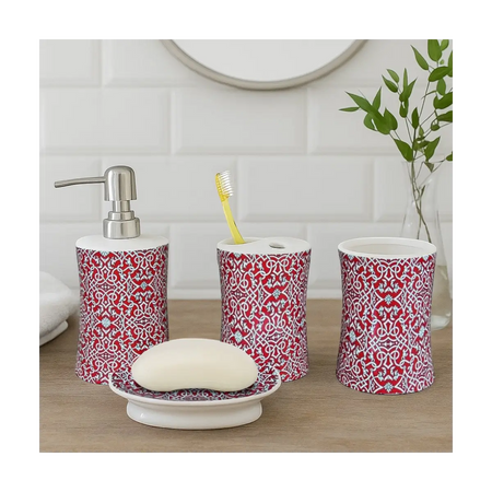Four piece bathroom accessory set