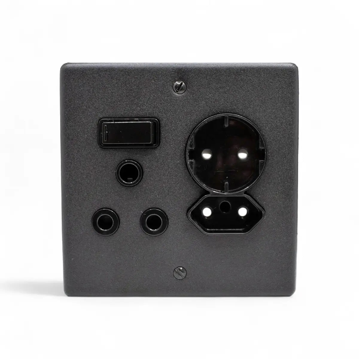 Lesco 100X100Mm 16A/Iec/Shucko Mono Matt Black Socket Switch Socket