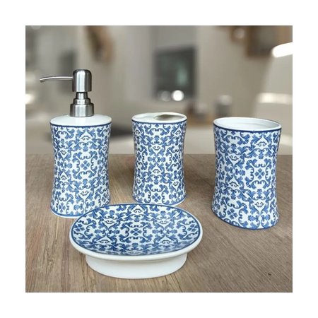 Four piece bathroom accessory set