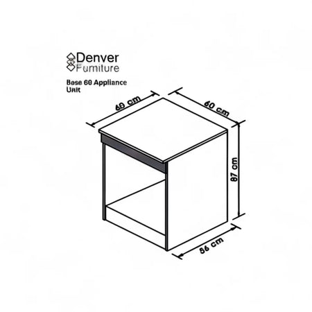 Modular Standard 600mm Appliance Base Cabinet - White