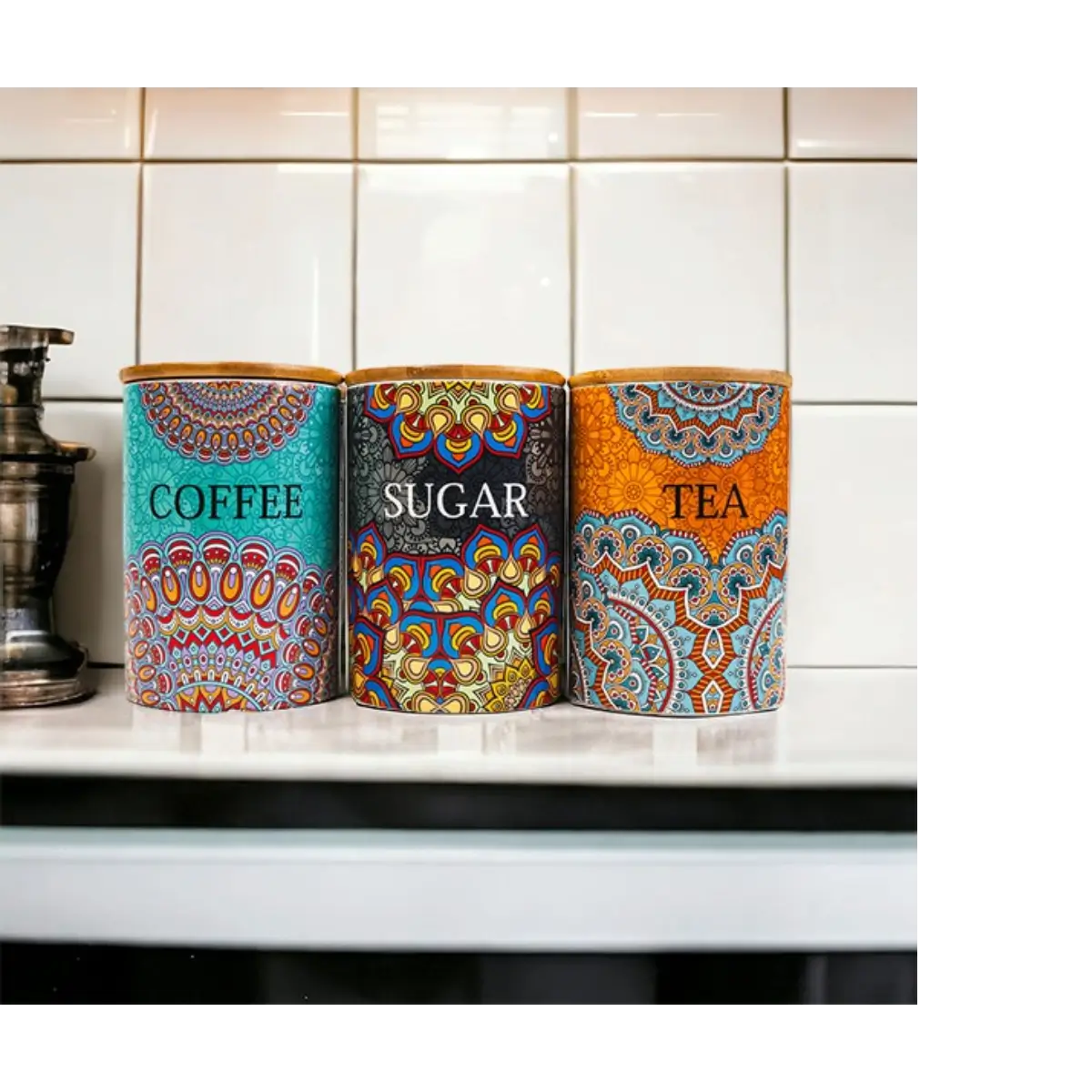 Ceramic kitchen canister set
