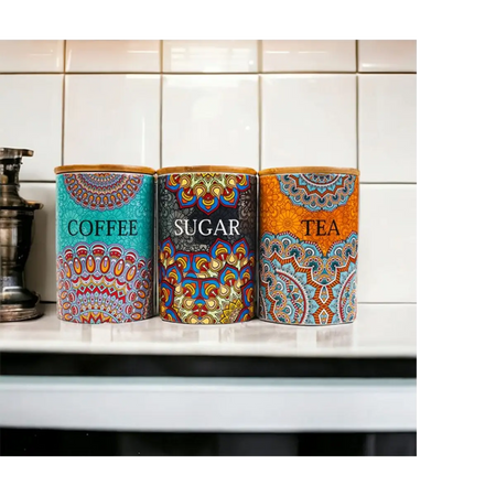Ceramic kitchen canister set