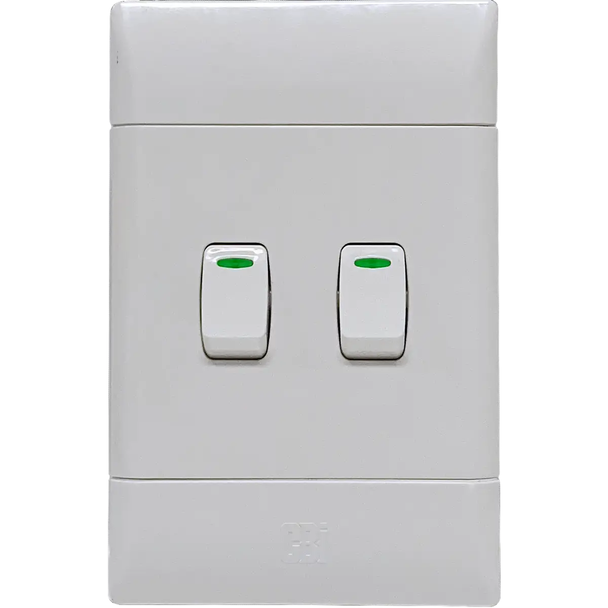 White 2 gang light switch