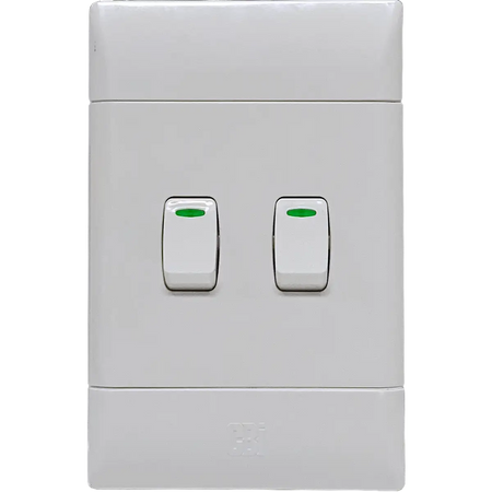 White 2 gang light switch