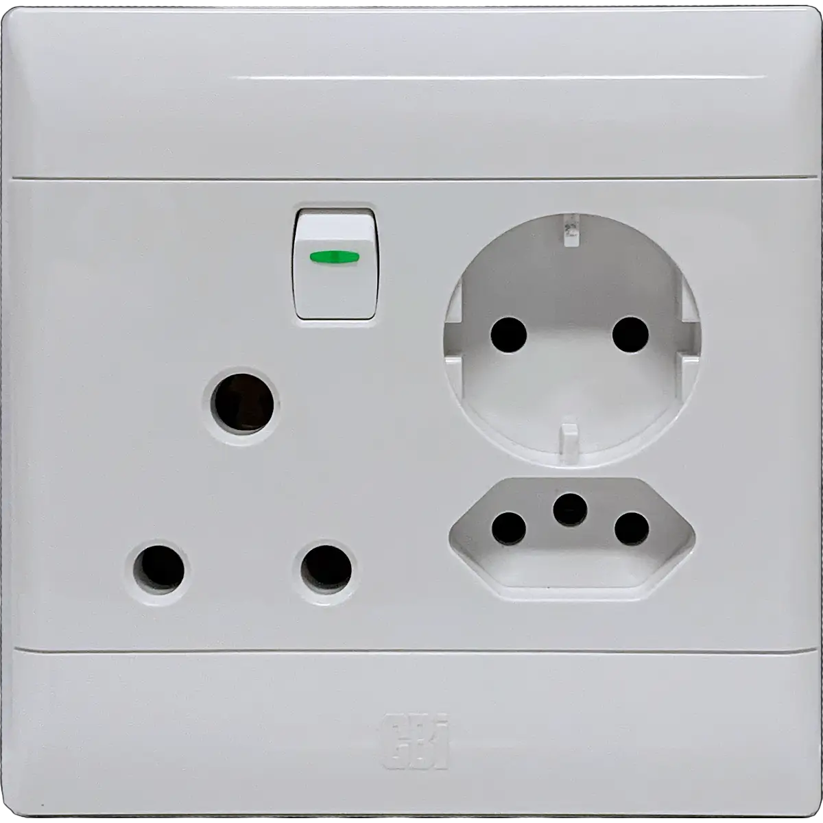 White schuko wall socket
