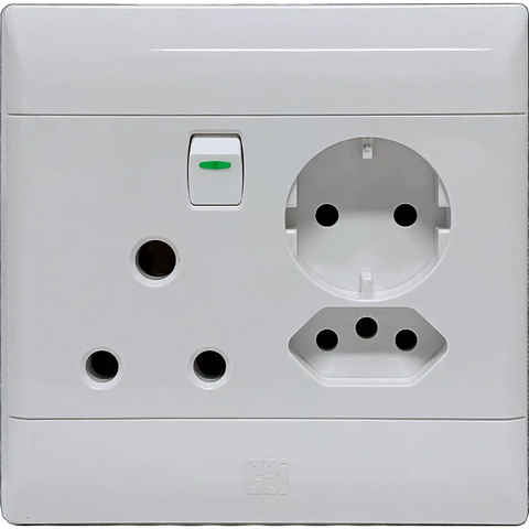 White schuko wall socket