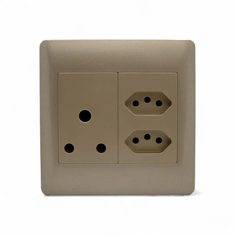 Lesco Apollo 100X100Mm Dbl Soc & 2Iec Un-Switched Elegant Socket