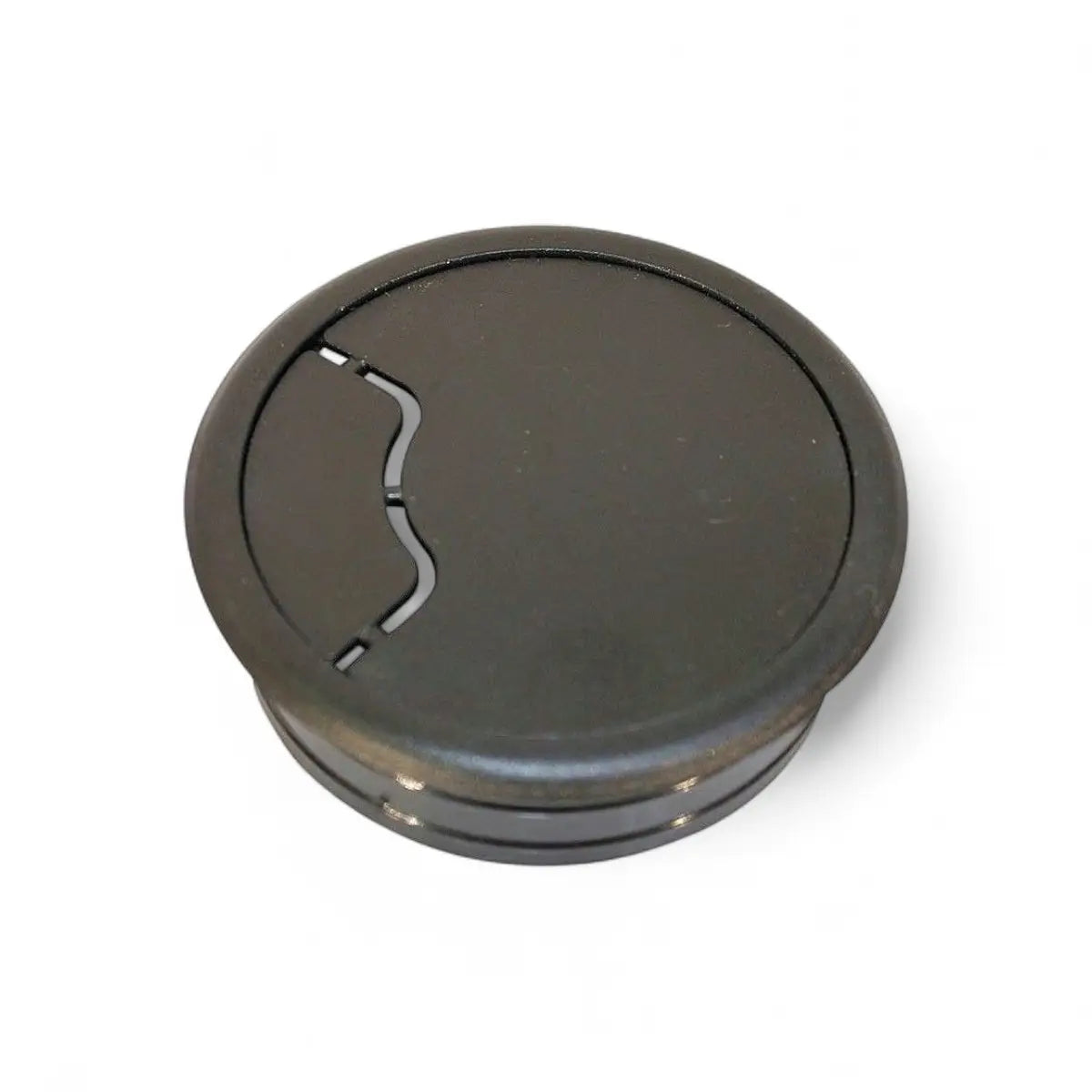 Black Plastic Cable Desk Outlet (Single)