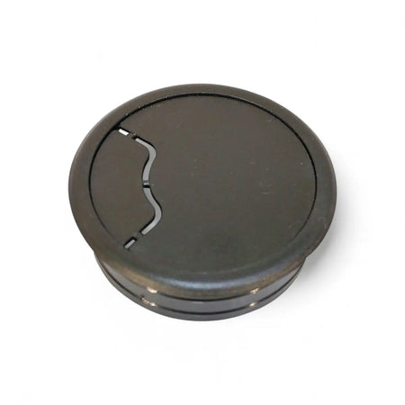 Black Plastic Cable Desk Outlet (Single)