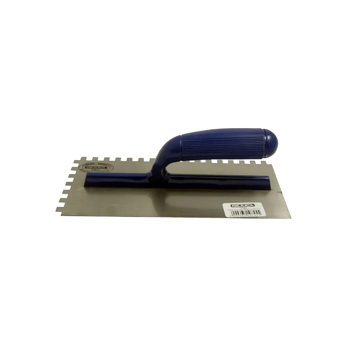 Notched tiling trowel plastic handle