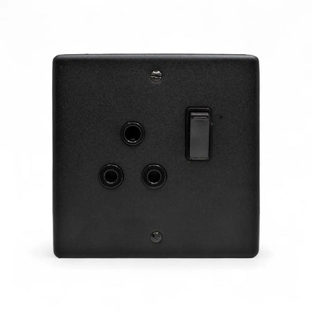Lesco 100X100Mm Sgl Socket Matt Black Switch Socket
